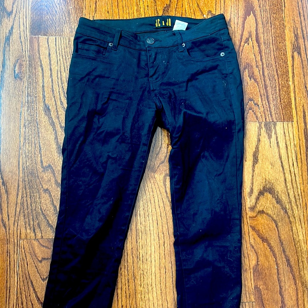 Black skinny low rise pants